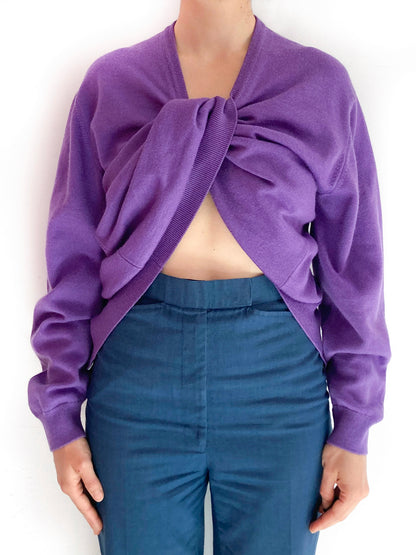 The Twisted Knit Sweater in purple