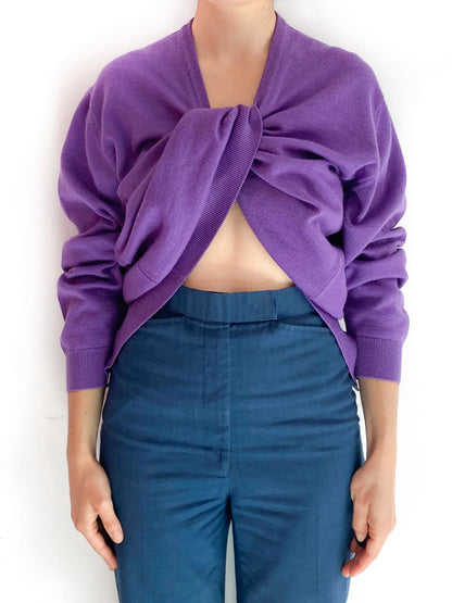 The Twisted Knit Sweater in purple