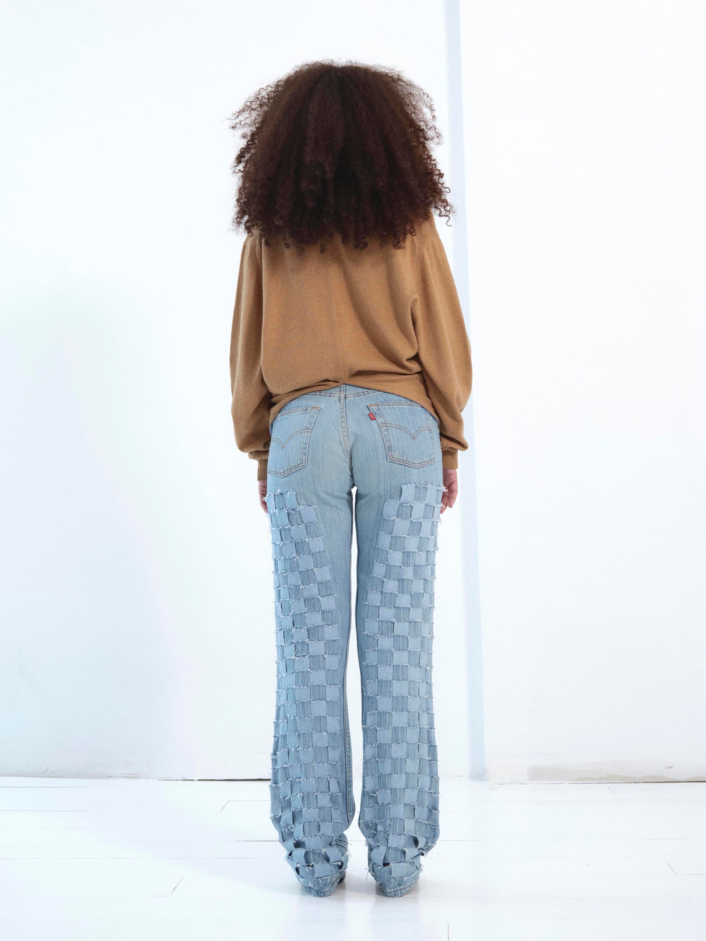 The Twisted Knit Sweater in light brown