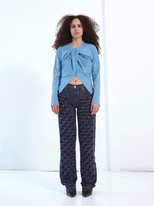 The Twisted T-Shirt, Long Sleeve in indigo