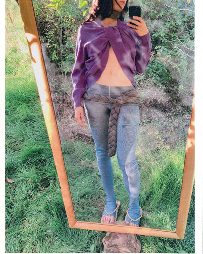 The Twisted Knit Sweater in purple